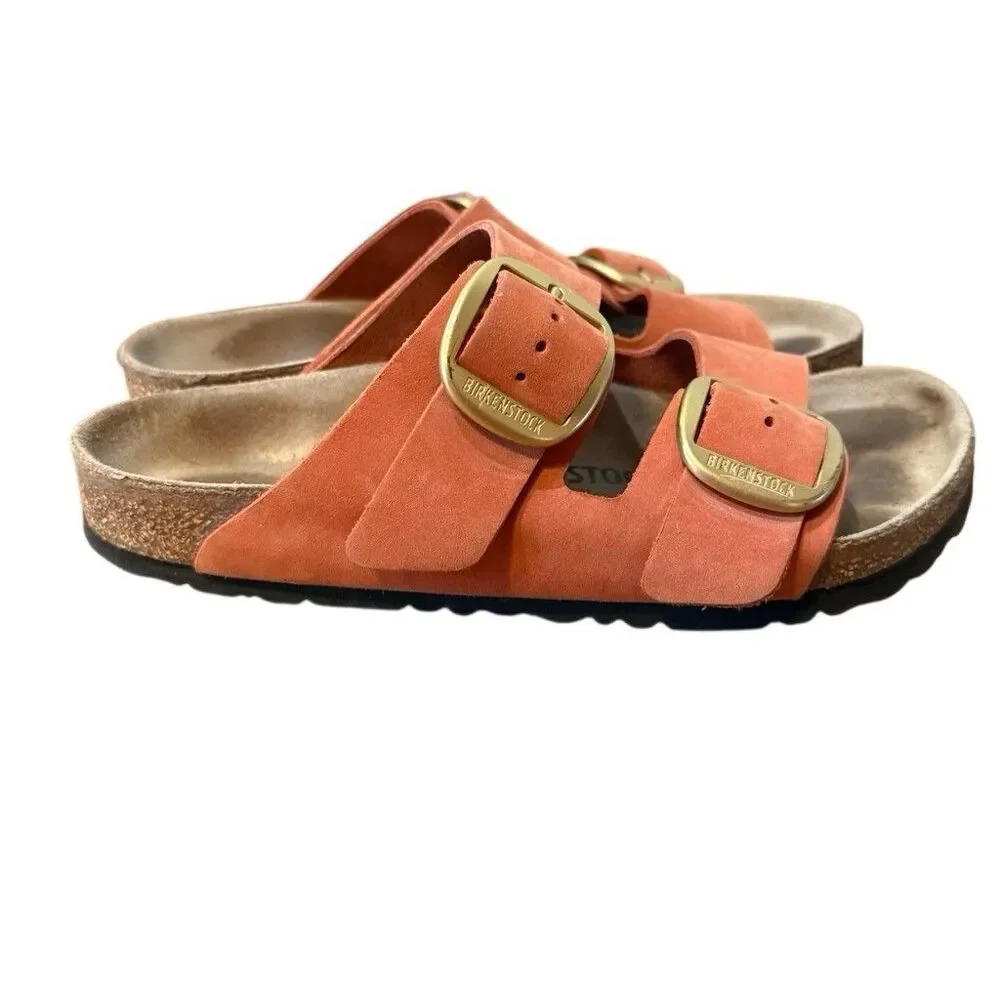 Birkenstock Arizona Big Buckle Mars Red Nubuck Leather Size 38 US 7 Sandals